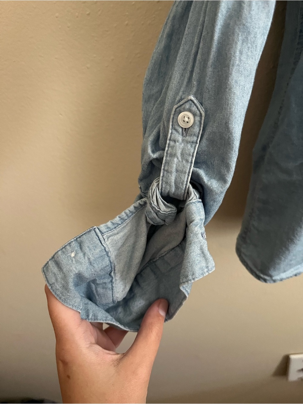 Classic Light Blue Denim Button-Up Shirt - Picture 6 of 10